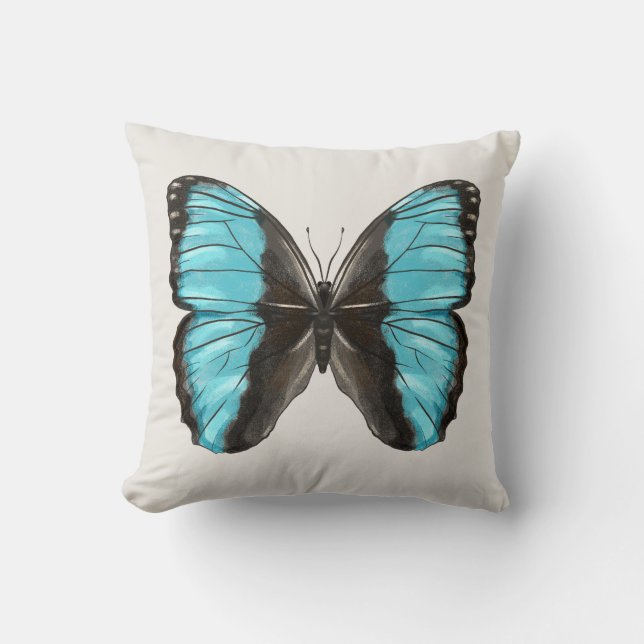 Blue Butterfly Insect Art Lover Kissen (Vorderseite)