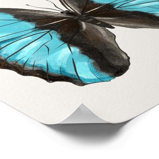 Blue Butterfly Insect Art Lover Poster (Ecke)