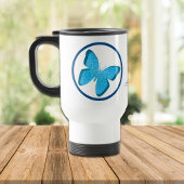 Blue Butterfly Jewel Personalisiert Reisebecher