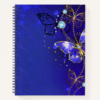 Blue Butterfly Journal Notebook Geschenk Notizblock