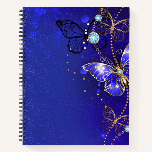 Blue Butterfly Journal Notebook Geschenk Notizblock (Vorderseite)