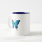 Blue Butterfly Keramik Tasse (Vorderseite Links)