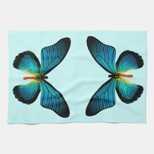 Blue Butterfly Kitchtuch Handtuch (Horizontal)