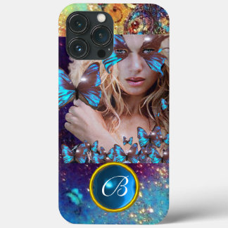 BLUE BUTTERFLY LADY, AQUAMARIN GOLD SPARKLE GEM MO Case-Mate iPhone HÜLLE