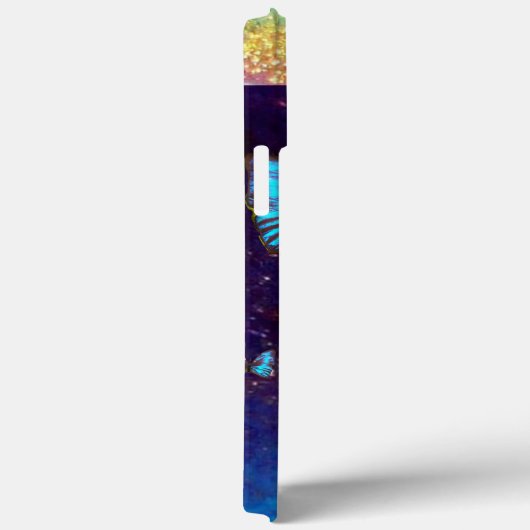BLUE BUTTERFLY LADY, AQUAMARIN GOLD SPARKLE GEM MO Case-Mate iPhone HÜLLE (Rückseite / Rechts)
