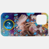 BLUE BUTTERFLY LADY, AQUAMARIN GOLD SPARKLE GEM MO Case-Mate iPhone HÜLLE (Rückseite (Horizontal))