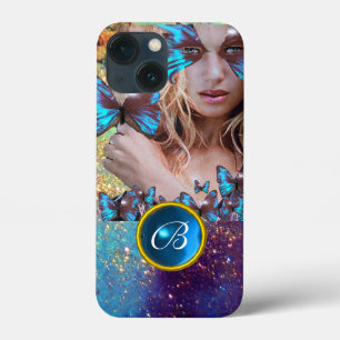 BLUE BUTTERFLY LADY, AQUAMARIN GOLD SPARKLE GEM MO Case-Mate iPhone HÜLLE