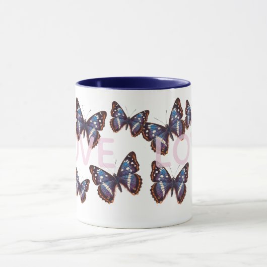 Blue Butterfly Love Tasse (Zentrum)