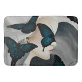 Blue Butterfly Masquerade Badematte (Vorderseite)