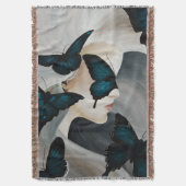 Blue Butterfly Masquerade Decke (Vorderseite Vertikal)