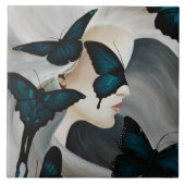 Blue Butterfly Masquerade Fliese (Vorderseite)