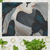Blue Butterfly Masquerade Geschirrtuch (Gefaltet)