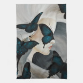Blue Butterfly Masquerade Geschirrtuch (Vertikal)