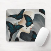 Blue Butterfly Masquerade Mousepad (Mit Mouse)