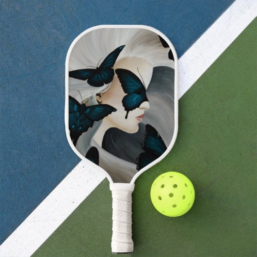 Blue Butterfly Masquerade Pickleball Schläger