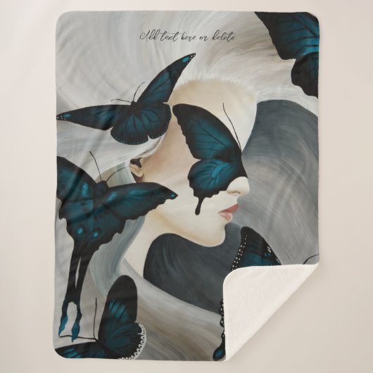Blue Butterfly Masquerade Sherpadecke (Vorderseite)
