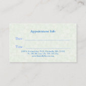 Blue Butterfly Massage Therapy Termin Karte (Rückseite)