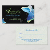 Blue Butterfly Massage Therapy Termin Karte (Vorne/Hinten)