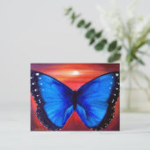 Blue Butterfly Morph Sunset - Multi Postkarte (Stehend Vorderseite)
