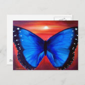 Blue Butterfly Morph Sunset - Multi Postkarte (Vorne/Hinten)