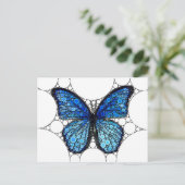 Blue Butterfly Mosaik Postkarte (Stehend Vorderseite)