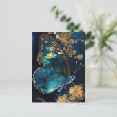 Blue Butterfly Motion Postcard Postkarte (Stehend Vorderseite)