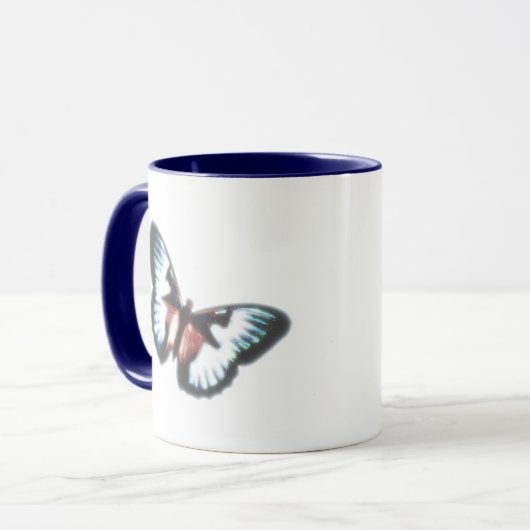 Blue Butterfly Mug Tasse (Vorderseite Links)