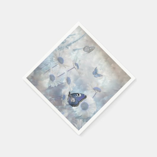 Blue Butterfly Napkin Serviette (Ecke)