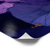 Blue Butterfly on Purple Flowers Poster (Ecke)