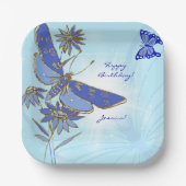 Blue Butterfly Pappteller (Vorderseite)