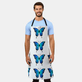 Blue Butterfly Pattern Kitchen Schürze (Getragen)