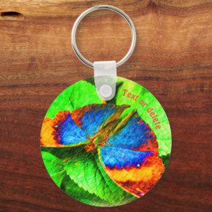 Blue Butterfly Pencil Art Personalized Schlüsselanhänger