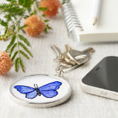 Blue Butterfly Pendant Schlüsselanhänger (Seite)