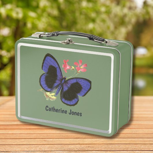 Blue Butterfly Personalisiert Kids Science Nerd Metall Brotdose