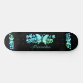 Blue Butterfly Personalisiert Skateboard (Horizontal)