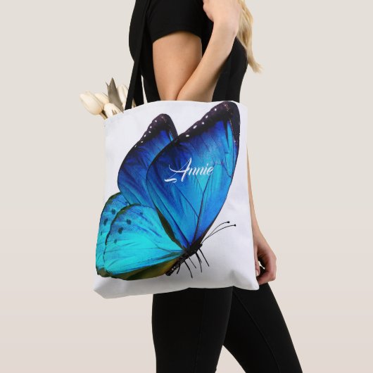 Blue Butterfly Personalisiert Tasche (Von Nahem)