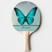 Blue Butterfly Personalisiert Tischtennis Schläger (Rückseite)