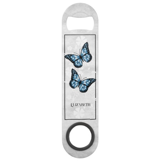 Blue Butterfly Personalisierter Bar Key (Vorderseite)