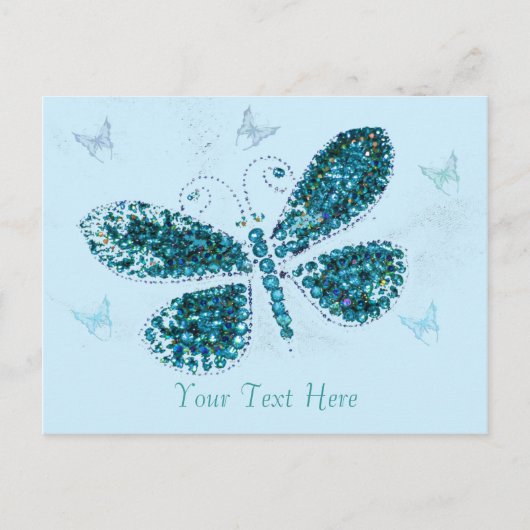 Blue Butterfly Postcard Postkarte (Vorderseite)