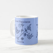Blue Butterfly Reminder Mug Kaffeetasse (Vorderseite Links)