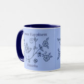 Blue Butterfly Reminder Mug Tasse (Vorderseite Links)