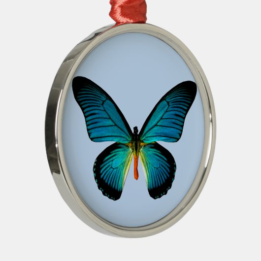 Blue Butterfly Round Ornament (Rechts)