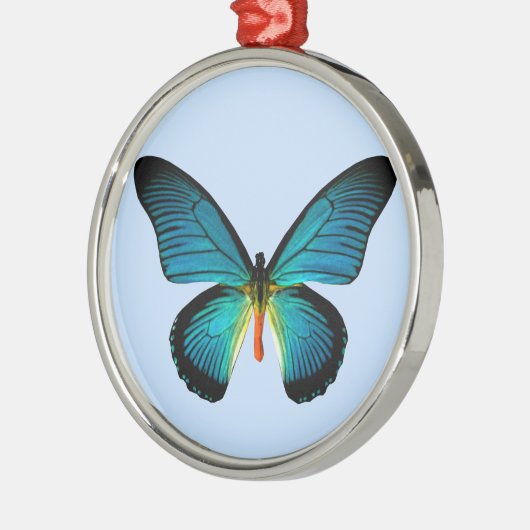 Blue Butterfly Round Ornament (Links)