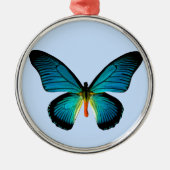 Blue Butterfly Round Ornament (Vorne)