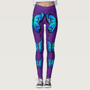 Blue Butterfly Royal Lila Lilac Trendy Leggings