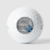 Blue Butterfly Rustikale Golf Balls Golfball (Vorderseite)