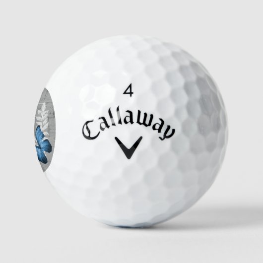 Blue Butterfly Rustikale Golf Balls Golfball (Logo)