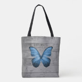Blue Butterfly Rustikale Personalisiert Tote Tasch Tasche (Rückseite)