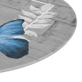 Blue Butterfly Rustikale Personalisierte Schneidpl Schneidebrett (Ecke)