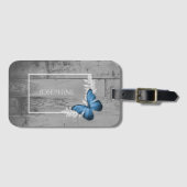 Blue Butterfly Rustikaler Gepäckträger Gepäckanhänger (Vorderseite (Horizontal))